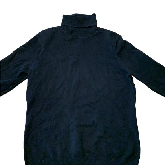 GAP Stretch Long SleeveTurtle Neck Sweater Size Medium Dark Blue Cotton - Picture 5 of 9